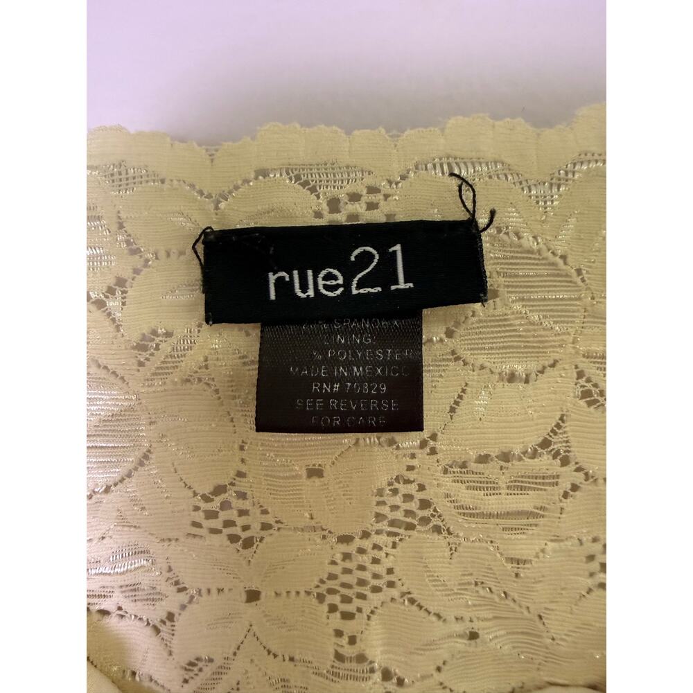 Rue21 Y2K Cream Floral Lace Sheer Cami Tank Top Fairycore Mermaidcore Large - Picture 5 of 7